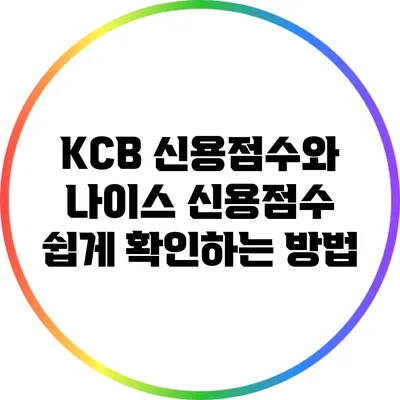 KCB 신용점수와 나이스 신용점수 쉽게 확인하는 방법