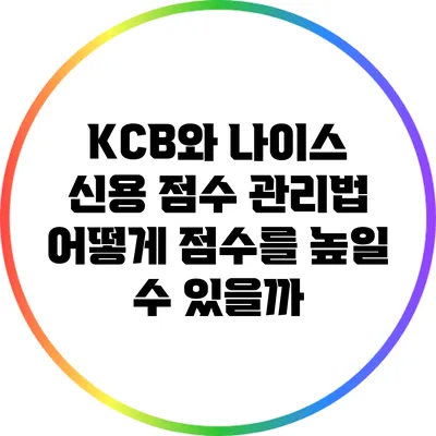 KCB와 나이스 신용 점수 관리법: 어떻게 점수를 높일 수 있을까?