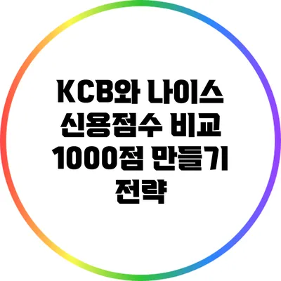 KCB와 나이스 신용점수 비교: 1000점 만들기 전략