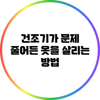 건조기가 문제? 줄어든 옷을 살리는 방법