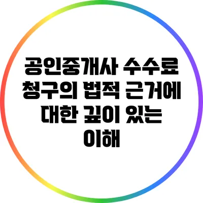공인중개사 수수료 청구의 법적 근거에 대한 깊이 있는 이해
