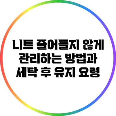 니트 줄어들지 않게 관리하는 방법과 세탁 후 유지 요령