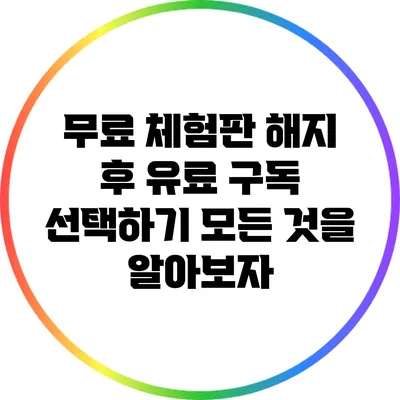 무료 체험판 해지 후 유료 구독 선택하기: 모든 것을 알아보자