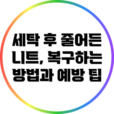 세탁 후 줄어든 니트, 복구하는 방법과 예방 팁
