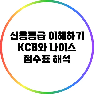 신용등급 이해하기: KCB와 나이스 점수표 해석