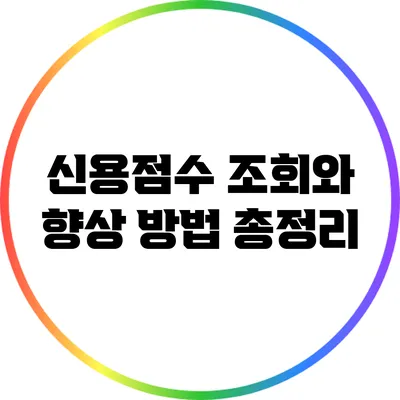 신용점수 조회와 향상 방법 총정리