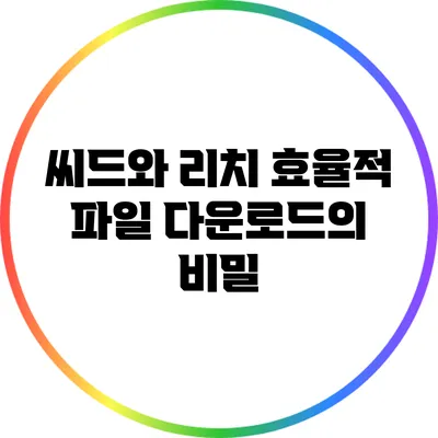 씨드와 리치: 효율적 파일 다운로드의 비밀
