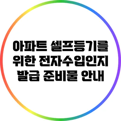 아파트 셀프등기를 위한 전자수입인지 발급 준비물 안내