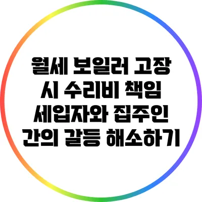 월세 보일러 고장 시 수리비 책임: 세입자와 집주인 간의 갈등 해소하기