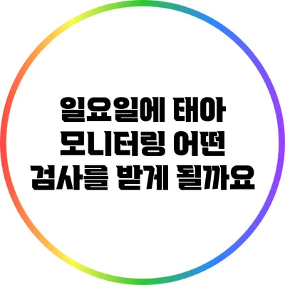 일요일에 태아 모니터링: 어떤 검사를 받게 될까요?