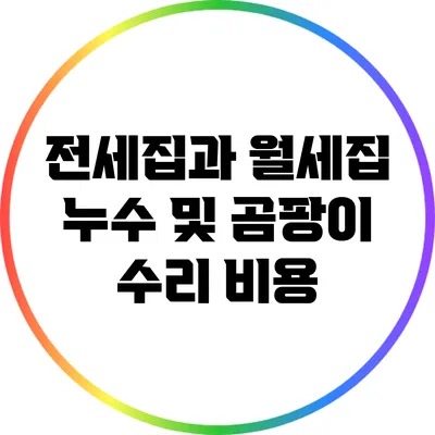 전세집과 월세집 누수 및 곰팡이 수리 비용