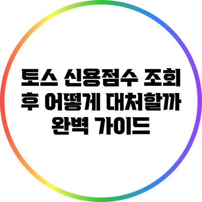 토스 신용점수 조회 후 어떻게 대처할까? 완벽 가이드