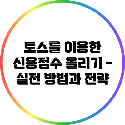 토스를 이용한 신용점수 올리기 - 실전 방법과 전략