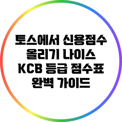 토스에서 신용점수 올리기: 나이스 KCB 등급 점수표 완벽 가이드