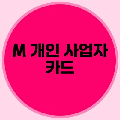 M 개인 사업자 카드