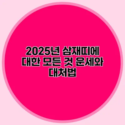 2025년 삼재띠에 대한 모든 것: 운세와 대처법