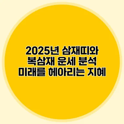 2025년 삼재띠와 복삼재 운세 분석: 미래를 헤아리는 지혜