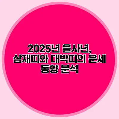 2025년 을사년, 삼재띠와 대박띠의 운세 동향 분석