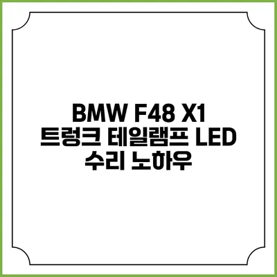 BMW F48 X1 트렁크 테일램프 LED 수리 노하우