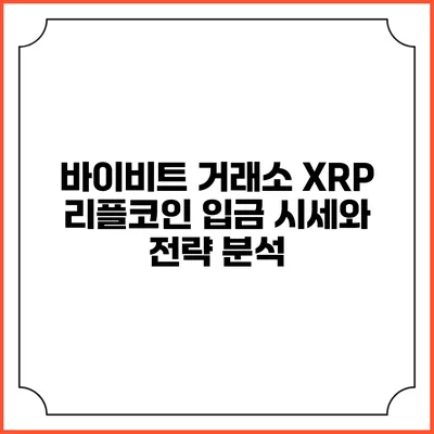 바이비트 거래소 XRP 리플코인 입금 시세와 전략 분석