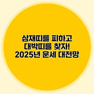 삼재띠를 피하고 대박띠를 찾자! 2025년 운세 대전망