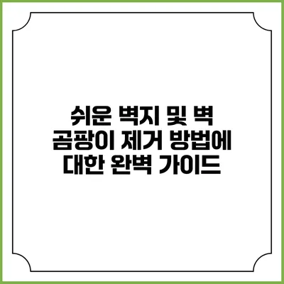 쉬운 벽지 및 벽 곰팡이 제거 방법에 대한 완벽 가이드