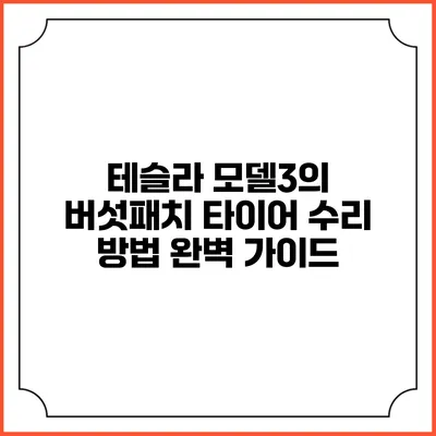 테슬라 모델3의 버섯패치 타이어 수리 방법 완벽 가이드