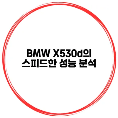 BMW X530d의 스피드한 성능 분석