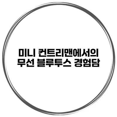 미니 컨트리맨에서의 무선 블루투스 경험담