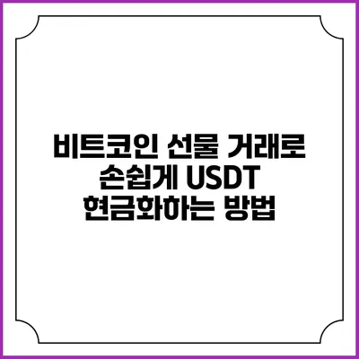 비트코인 선물 거래로 손쉽게 USDT 현금화하는 방법