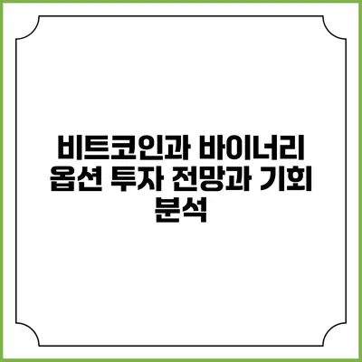 비트코인과 바이너리 옵션: 투자 전망과 기회 분석