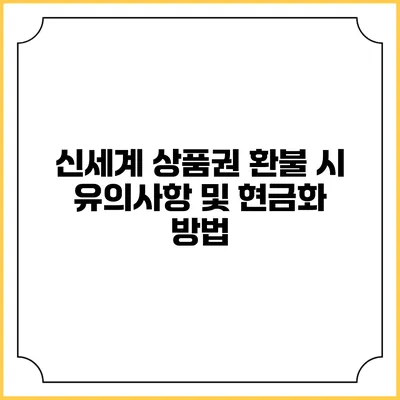 신세계 상품권 환불 시 유의사항 및 현금화 방법