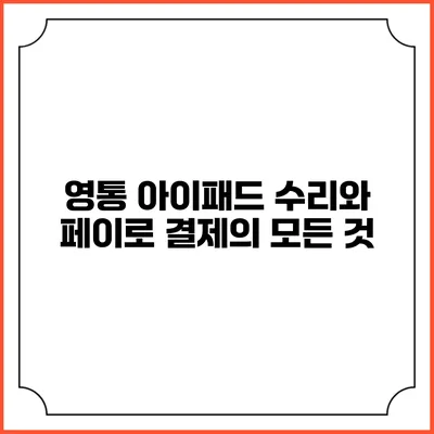 영통 아이패드 수리와 페이로 결제의 모든 것