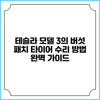 테슬라 모델 3의 버섯 패치 타이어 수리 방법 완벽 가이드