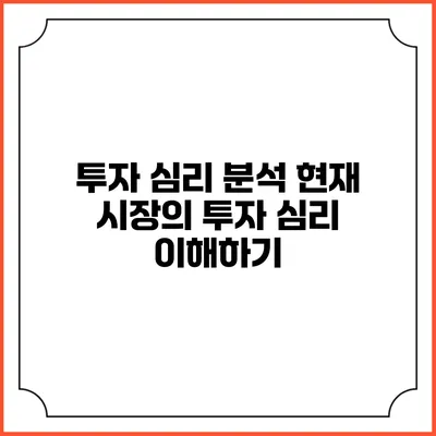 투자 심리 분석: 현재 시장의 투자 심리 이해하기