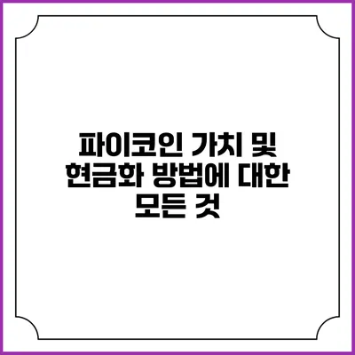 파이코인 가치 및 현금화 방법에 대한 모든 것