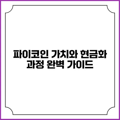 파이코인 가치와 현금화 과정 완벽 가이드