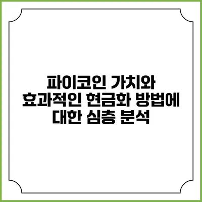 파이코인 가치와 효과적인 현금화 방법에 대한 심층 분석