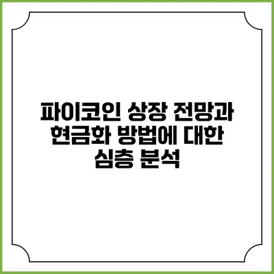파이코인 상장 전망과 현금화 방법에 대한 심층 분석