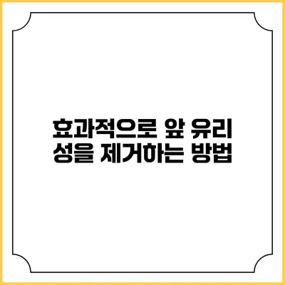 효과적으로 앞 유리 성을 제거하는 방법